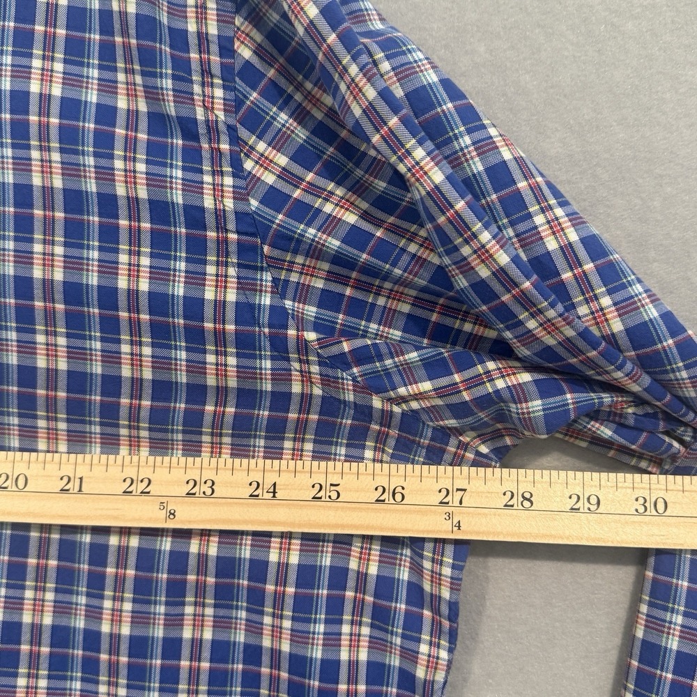 Ralph Lauren Mens Woven Cotton Plaid Button-Down Shirt Blue Red White XLT Tall - Picture 4 of 7